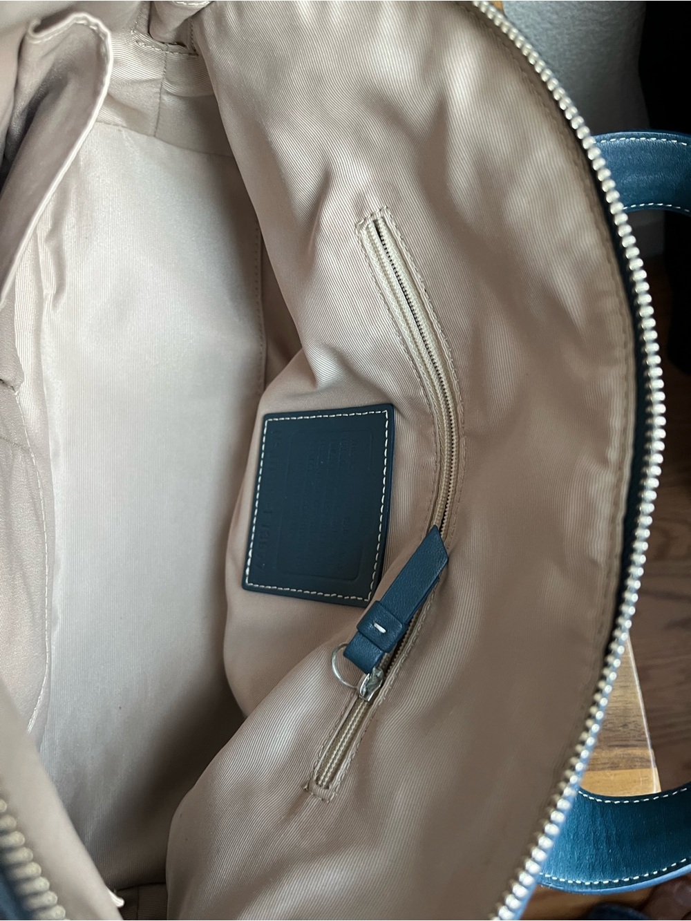 Coach Teal Signature Jacquard Satchel with Front Turn-Lock - Picture 10 of 16